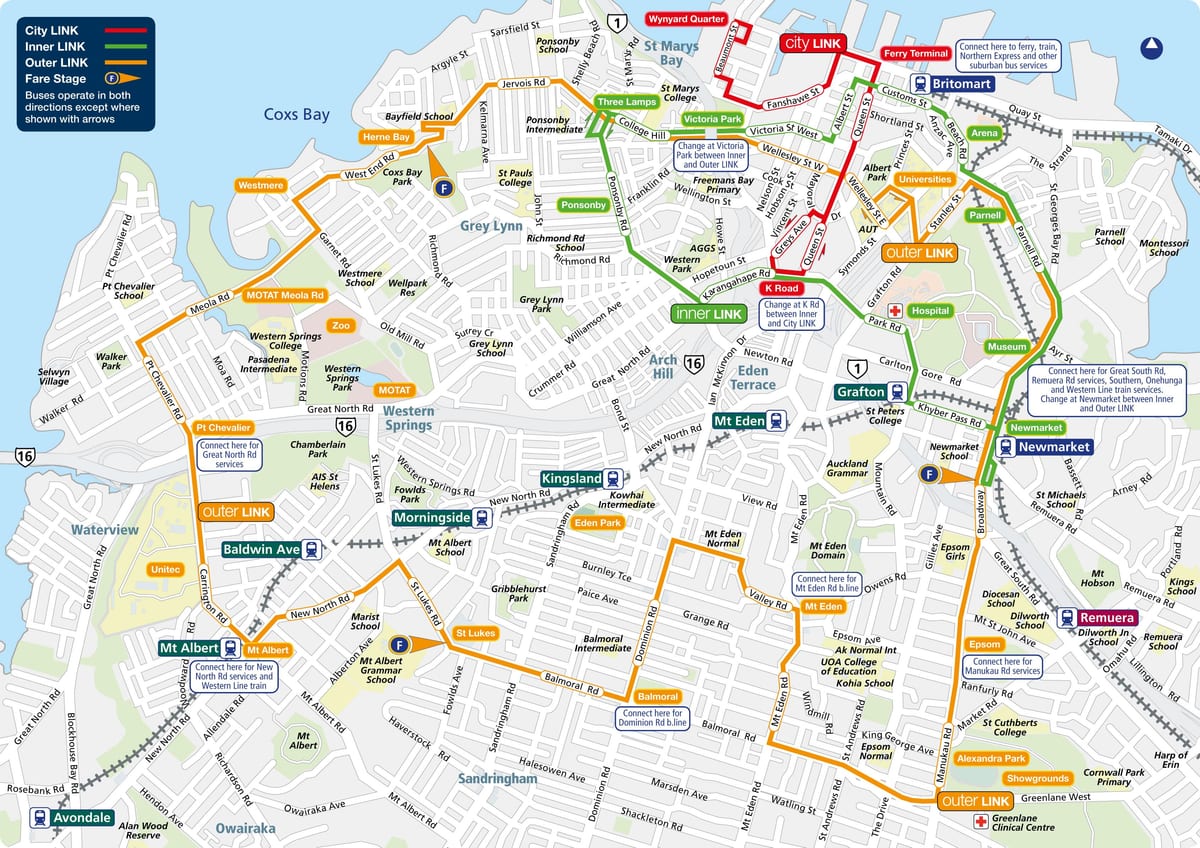 Auckland buss rute kart