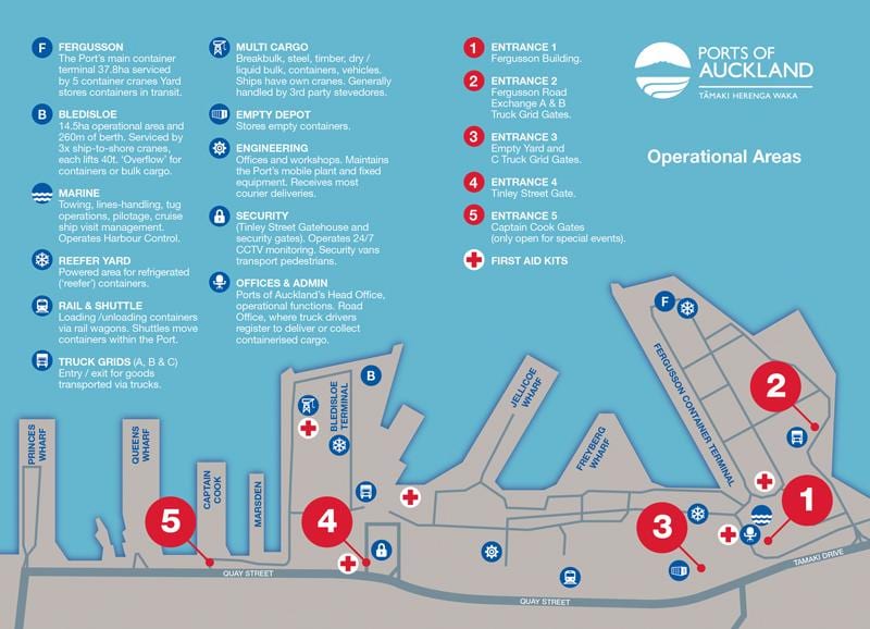 havnen i Auckland kart