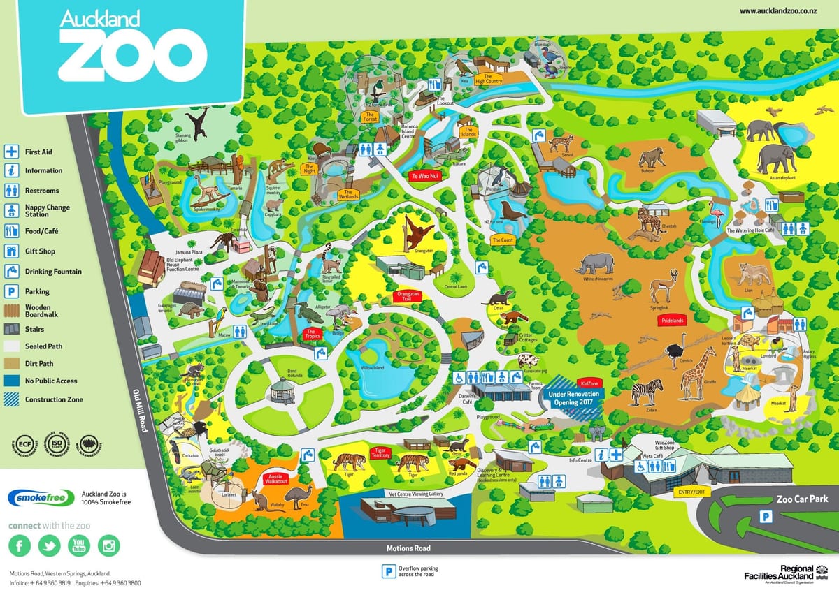 kart over Auckland zoo